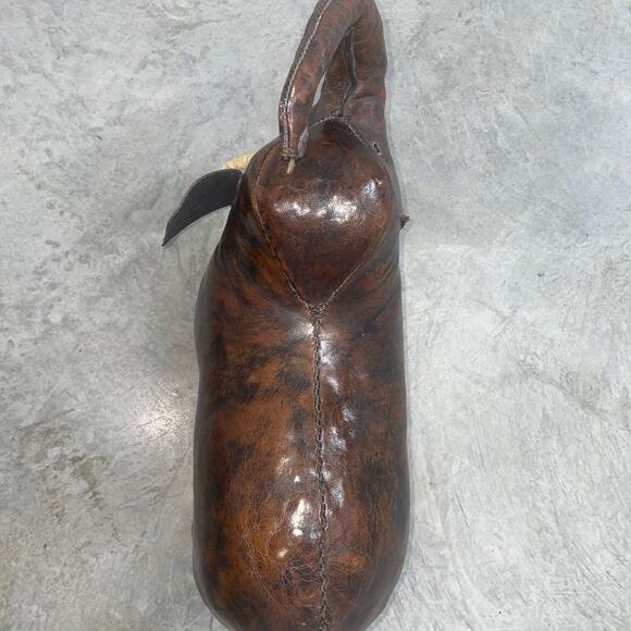 Vintage DIMITRI OMERSA Leather Elephant Abercrombie Fitch Footstool Ottoman RARE - Picture 12 of 16